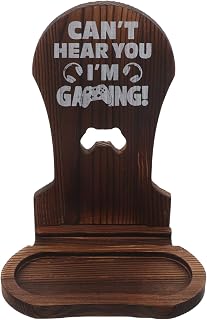 Ipetboom Wood Gaming Headphone Stand for Desk with Tray Base | Cordless Holder, Organizer for Ear Headphones, Creative Display Design, Gamer Desk Setup
