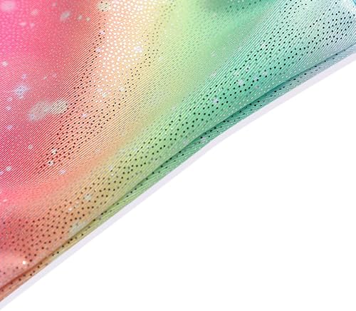 Miniatura 5 de Leotardos para niñas de gimnasia, mallas de danza para niñas pequeñas, biketards, sirena, unicornio, ropa atlética de danza, brillante, arcoíris,