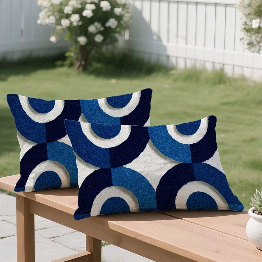 Housse de coussin 50x60cm rectangulaire lin impermeable anti taches double face - 3