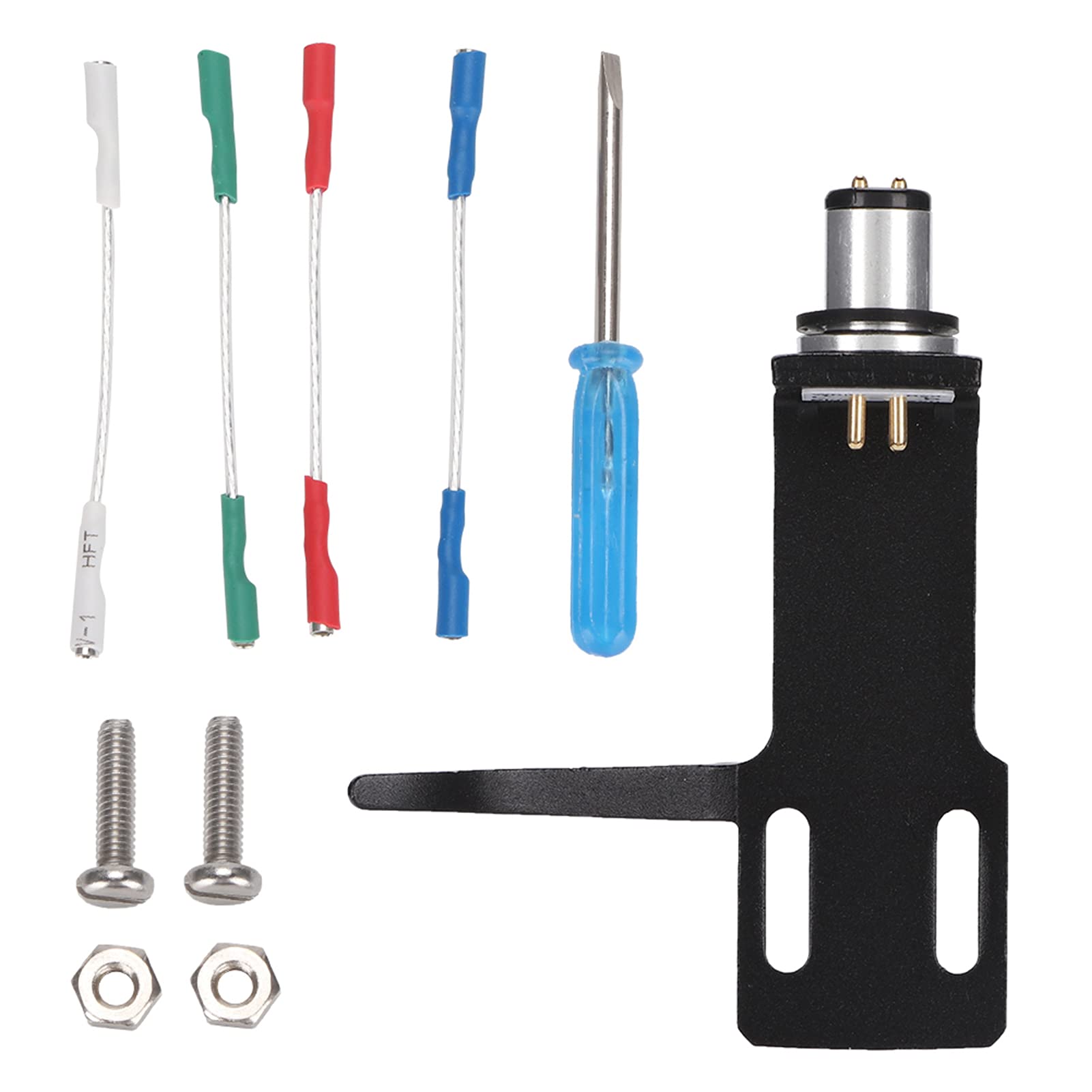 Porte-Cellule pour Lecteur Phono de Haute qualité, Connexion Facile avec 4 Câbles et 2 Paires de Vis, pour Cellules Phono Haut de Gamme, pour Platines Vinyles à