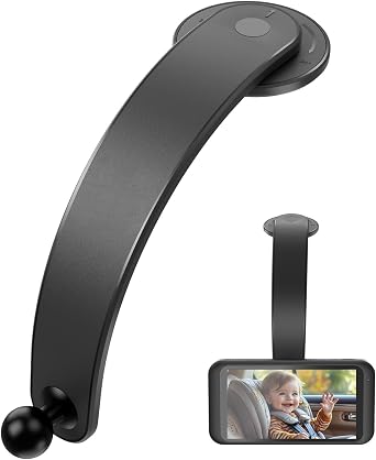 LUCKVIEW 17mm Ball Mount for Baby Car Camera - Adjustable Bendable Monitor Stand with Strong Adhesive Base, 360 Rotation, Fits Car Seat Monitor/Backup Camera/Dash Cam, Easy Install