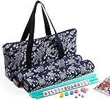166 Tiles American Mahjong Set Blue Phoenix Soft Bag 4 Pushers/Racks Easy Carry Western Mahjongg