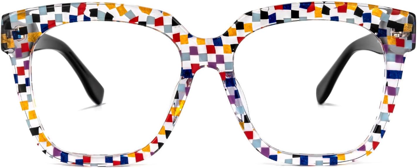 VOOGLAM Square Blue Light Blocking Glasses for Women Men Anti UV Eyestrain Eyewear Mixon