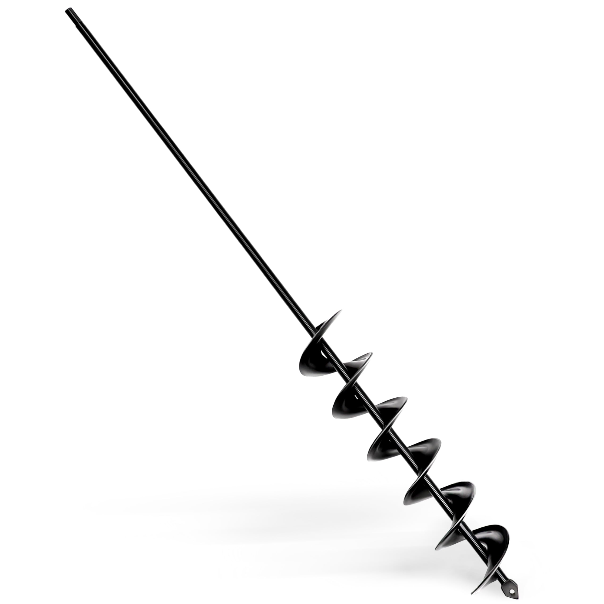 Erdbohrer für Akkuschrauber 5x80cm,Pflanzbohrer mit langer massiver Schaft,robuster Bodenbohrer ideal für Zaunpfähle, Blumenzwiebeln, Bäume, Sträucher, Drainage- und Düngerlöcher,Gartenbohrer Schwarz