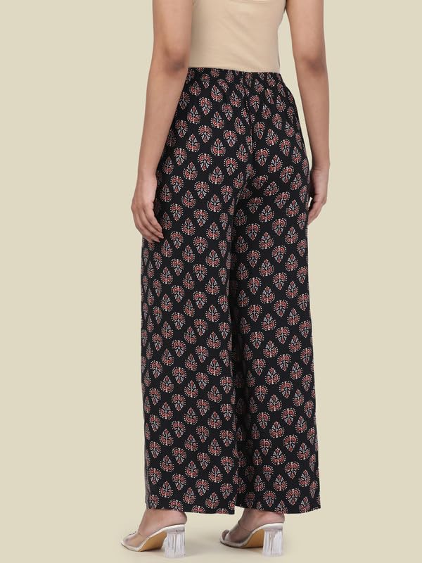 Image of GO COLORS Soft Viscose Printed Palazzo Full Length for Women| Breathable, Mid Rise