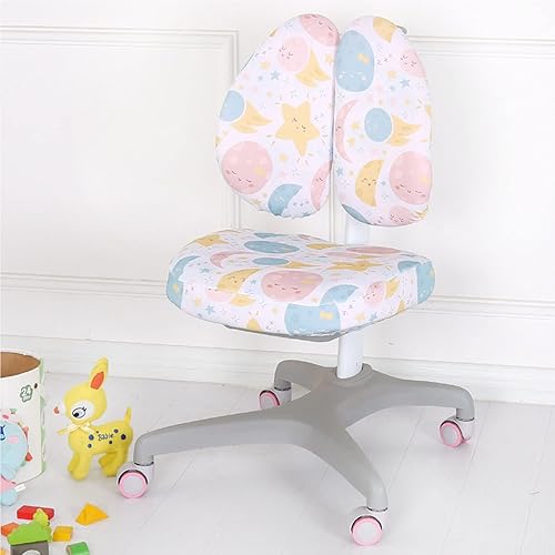Miniatura 5 de Funda elástica para silla de escritorio para niños, silla de estudio para niños con respaldo hueco, funda para silla de computadora, funda giratoria