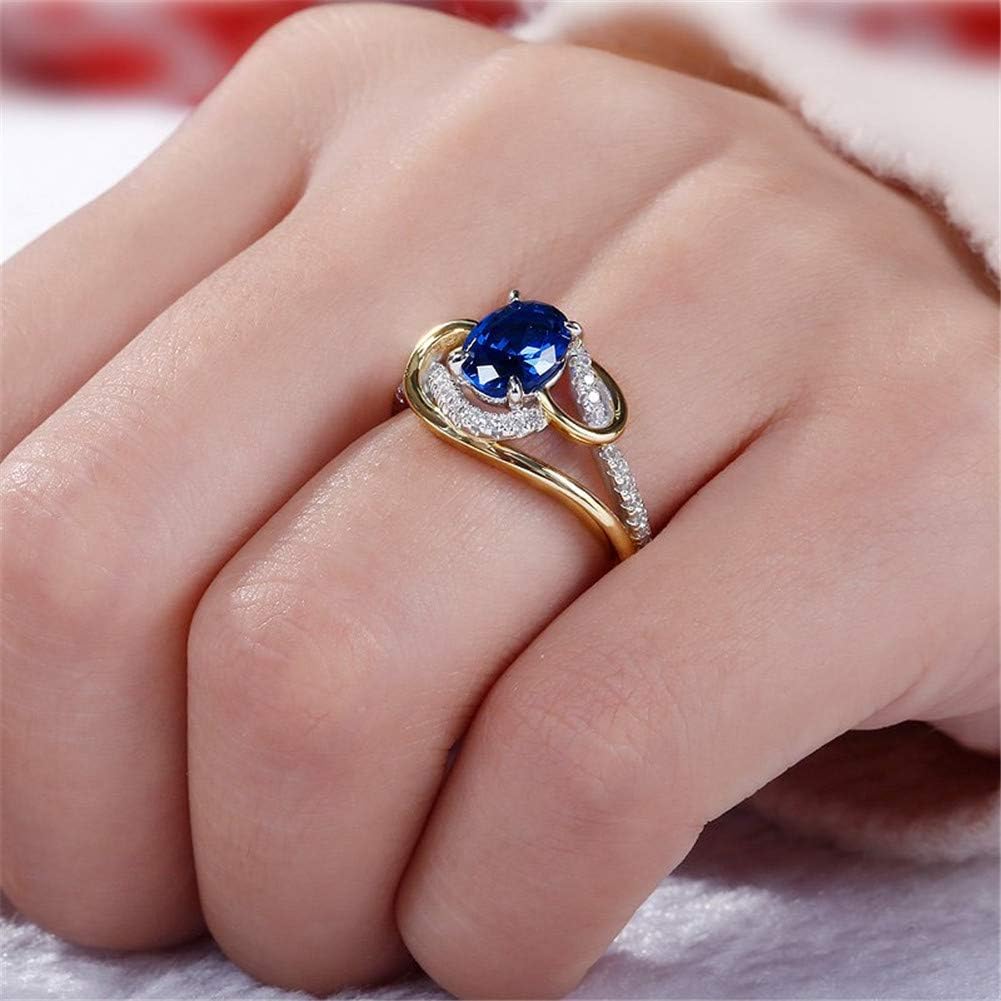 Jeulia Engagement Rings for Women Sterling Silver Oval Cut Wedding Ring Set Simulated Sapphire Ring