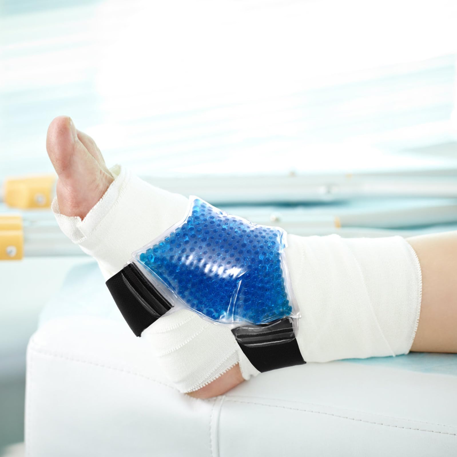 Borsa Ghiaccio per Caviglia e Piede in Gel Pvc Riutilizzabile per Terapia del Freddo per Sport e Riabilitazione