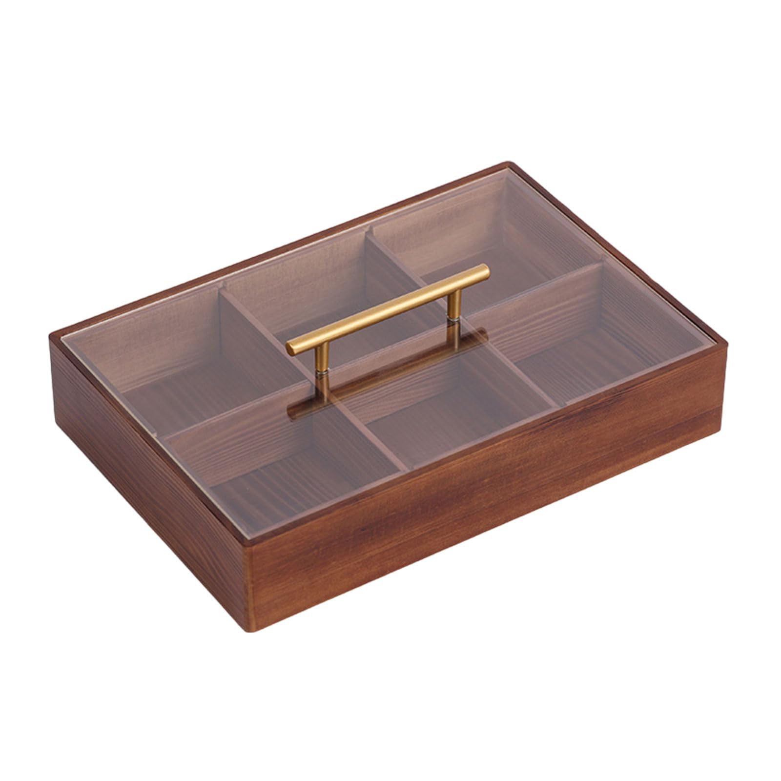 Nucelit Wood Finish Candy Storage Case with Lid Proof Snacks Organizers Stylish Dry Fruit Holder Multifunctional Case Household Storage Solution