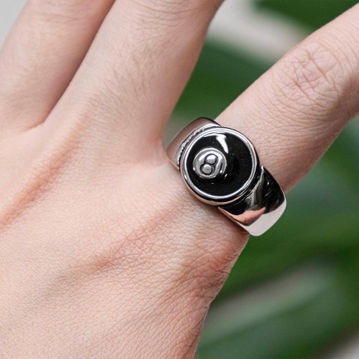 Amazon｜KRRFDP ラッキー8ボールプールボールリング、パンクスタイル