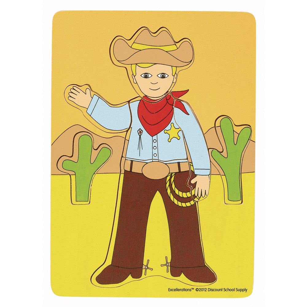 Excellerations Chunky Puzzle 8-1/8 inches L x 5-1/2 inches W with Chunky Wooden Pieces, 4-7-Piece Puzzles, Toddler, Preschool, Educational Toys and Gift, Set of 12 Puzzles, Preschool - Image 6