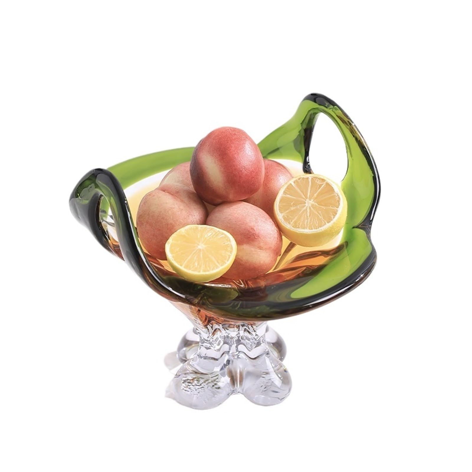 Obstteller Großer Glas-Obstteller, Glaskristall-Geschirr, dekorativer Dessertteller, Hochzeits-Süßigkeitenteller, dekorative Schüssel for Salat, Obst, Gemüse, Kuchen, Süßigkeiten, Snacks Obstschale(A)