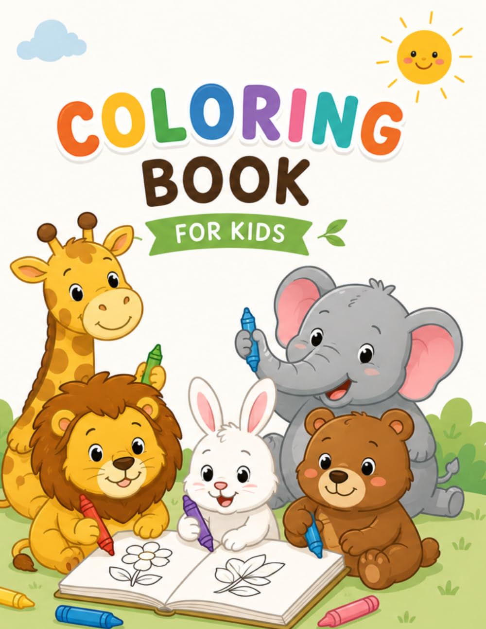 Little Kids Coloring Book: Fun & Creative Drawing Book for Kids, 80 Large Pages, 8.5 x 11 Inches for Sketching, Doodling, Learning, and Imagination