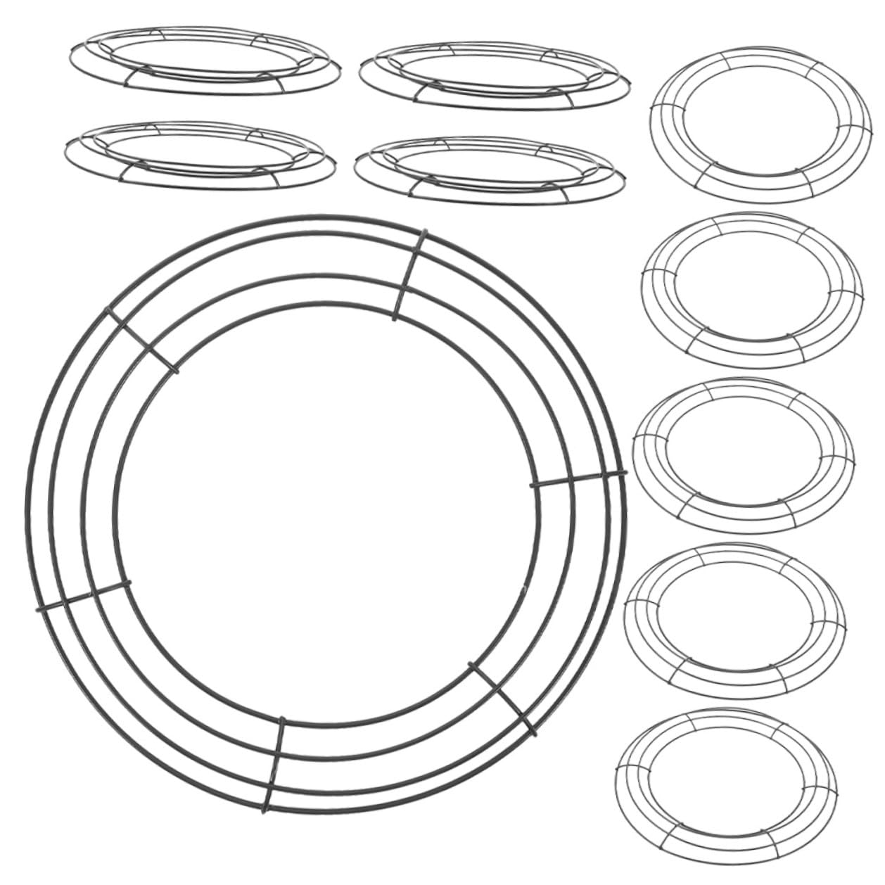 10stücke DIY-kranzrohling aus Eisen für Blumenkränze Runder Metallrahmen für Garten und Terrassendekoration Robuster Kranzständer zum Selbermachen