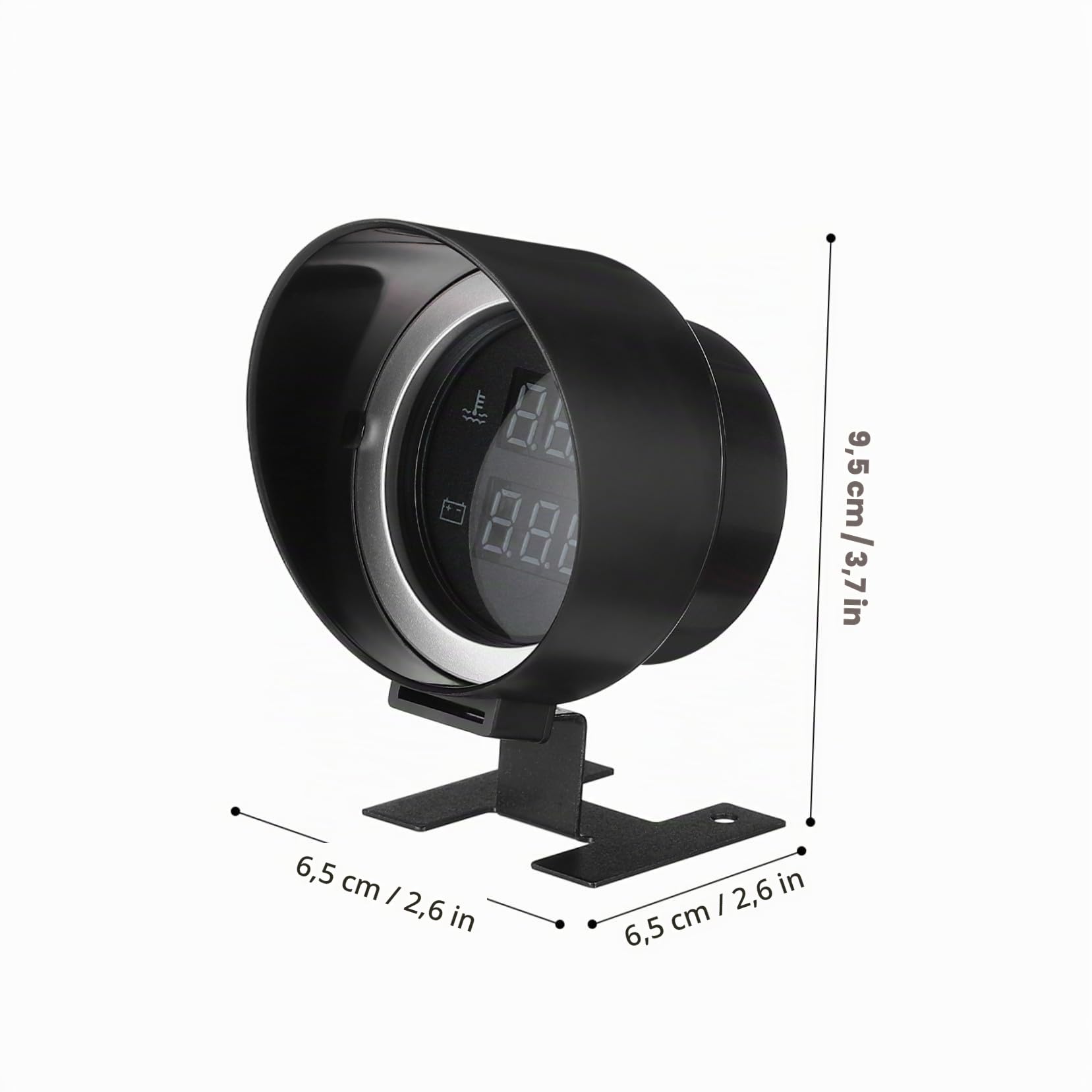 GANAZONO Manometro Digitale Acqua e Voltmetro per Auto e Camion con Display LED Rotondo Compatibile Veicoli Multiuso Monitoraggio Temperatura Motore e Tensione Batteria