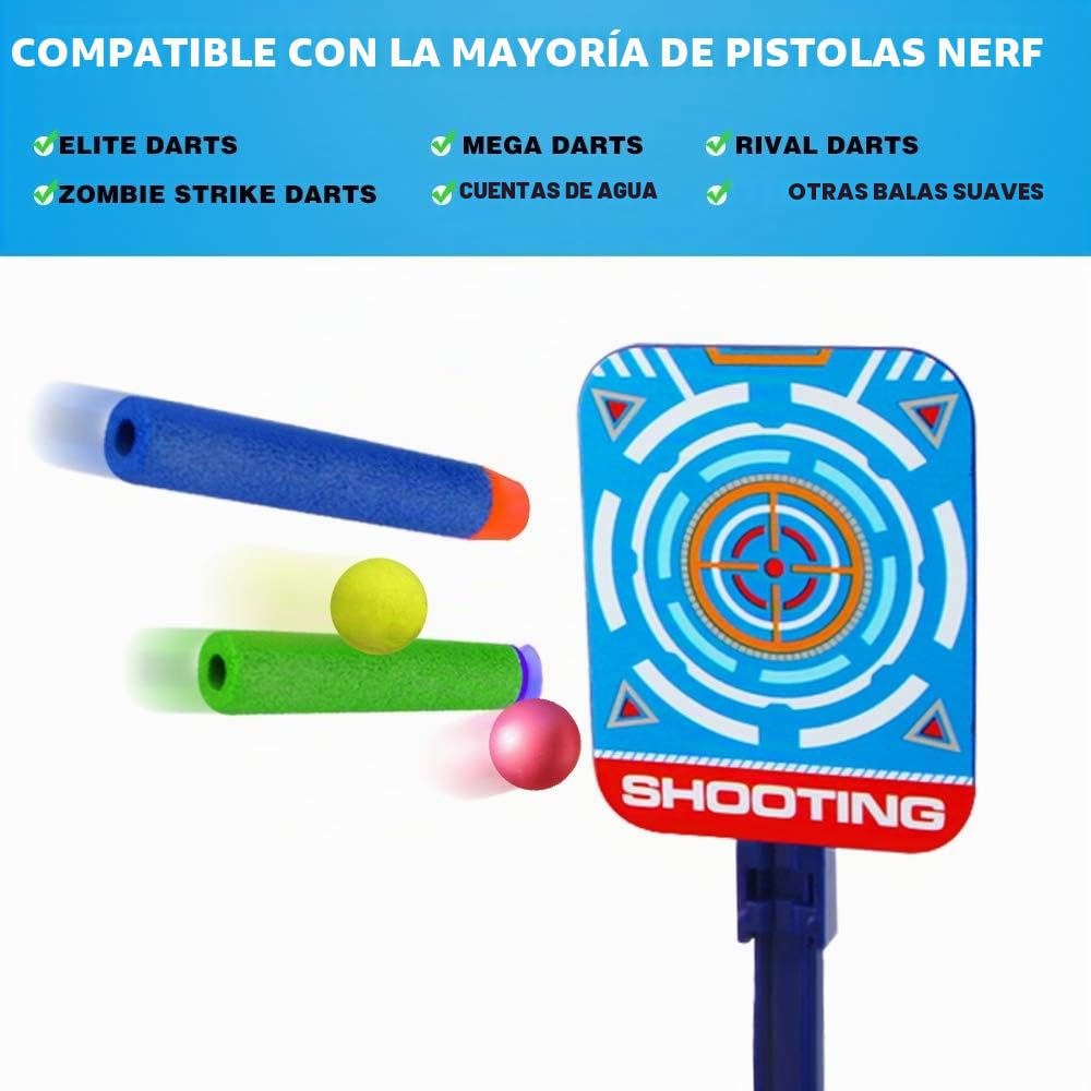 Tiro al Blanco para Nerf, Blanco Digital Eléctrico, 20 Proyectiles, Juegos para Niños de 3 a 10 años, Juego de Tiro Interior Exterior, Regalo de Navidad Cumpleaños