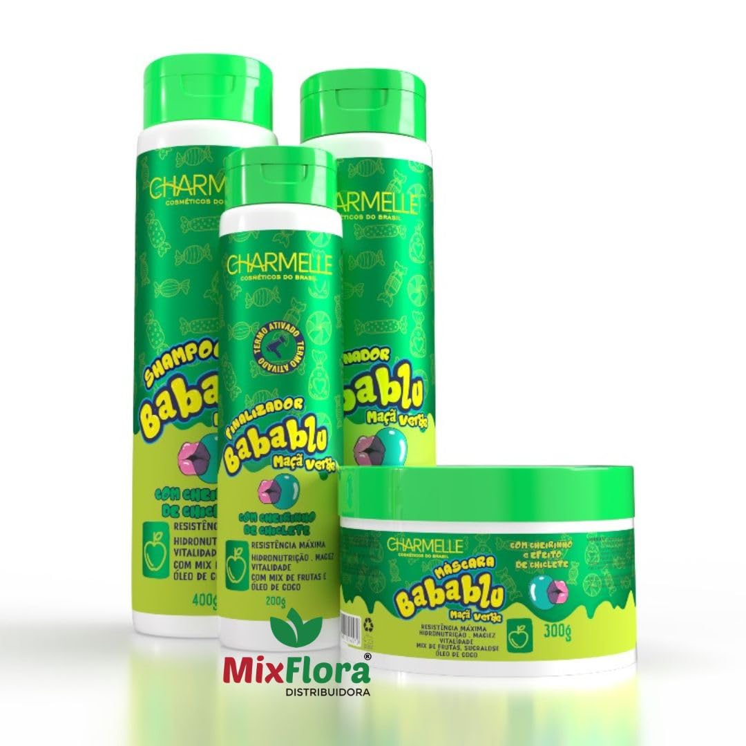 Kit Charmelle Babablu Maca verde com 4 items (Shampoo e