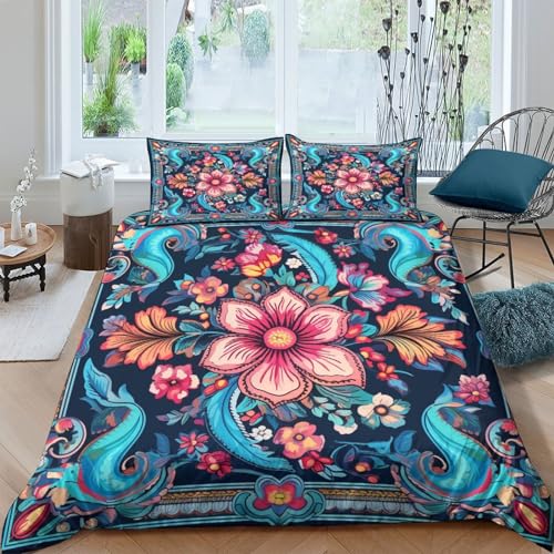 Parure de lit microfibre imprimée 3D avec housse de couette Bohême - 2