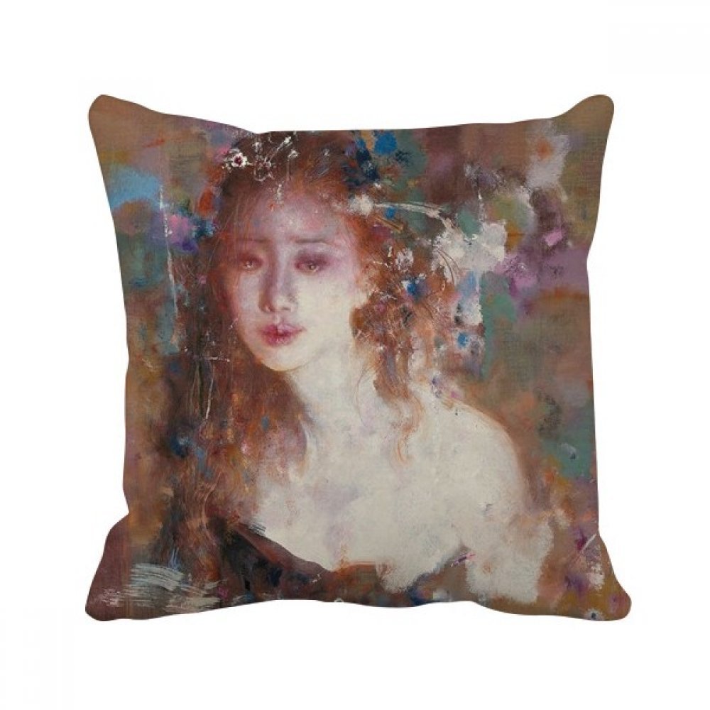 Coussin fleur beauté peinture à l'huile 40 x 40cm, l'idée cadeau idéale d'ornement canapé