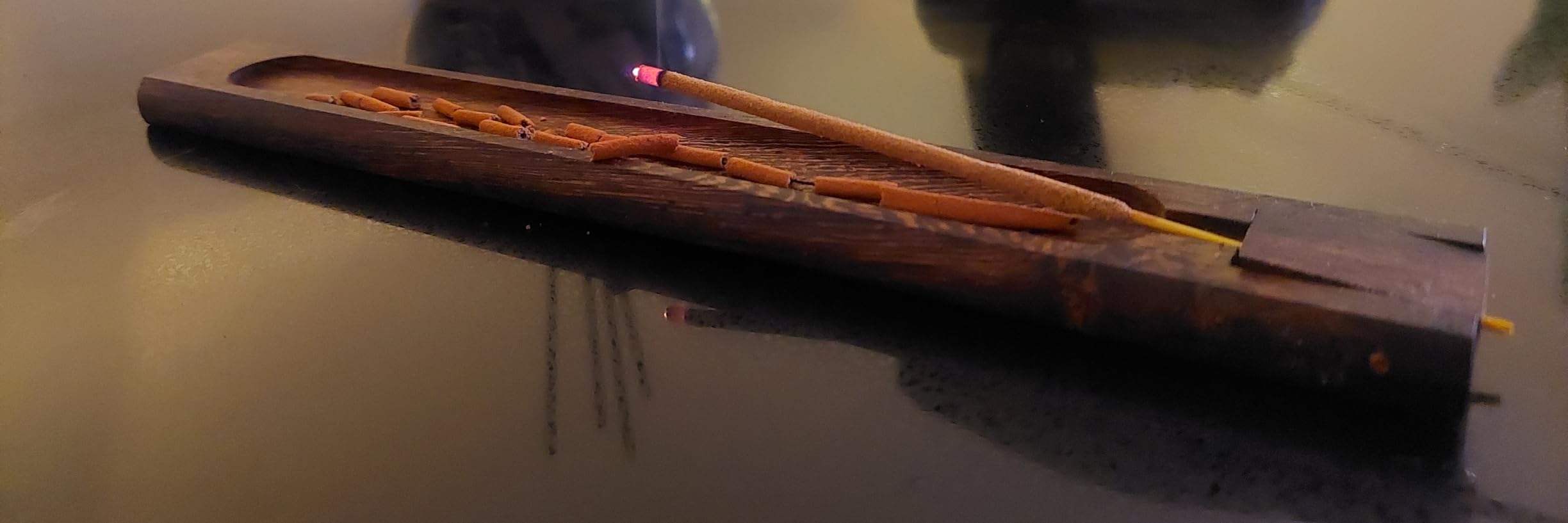 Traditional Wooden Incense Burner With Handcrafted Design - 10 Inch Holder