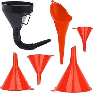 6Pcs Universal Funnel Set Plastic Funnel Gasoline Engine Funnel Long Mouth Funnel for Car Motorcycles/Mini Filling Funnel for Kitchen or Workshop - Oil Funnel