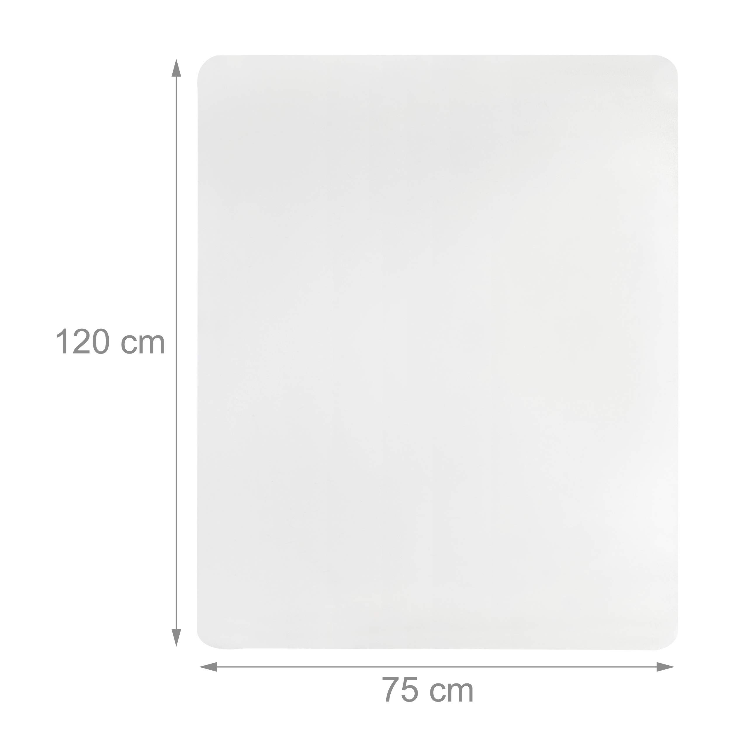 Relaxdays Protector Suelo, Alfombra Silla Oficina, Tapete Antideslizante para Parquet, PVC, 75 x 120 cm, Transparente
