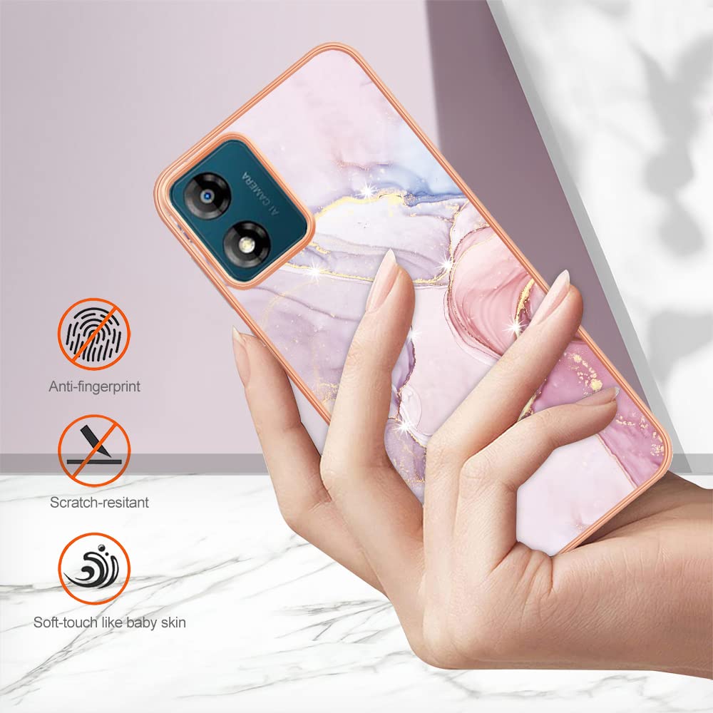 Coque Motorola Moto E13 Effet Dégradé Rose – Housse Fine Et Antichoc – Protection écran Et Caméra – Pour Femmes Et Filles
