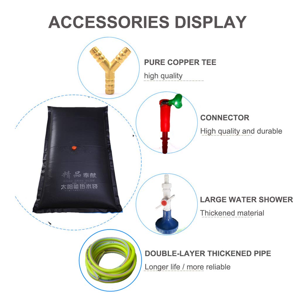 Sac De Douche Solaire De Jardin - Réservoir Eau Chauffante Portable Pour Camping Et Plage