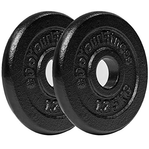#DoYourFitness Weight Plates 100% Cast Iron Set 2x 1. 25 kg | Black | 30/31 mm Ø hole for Barbell or Dumbbell | Ideal for bodybuilding, fitness training, powerlifting | available up to 20 kg