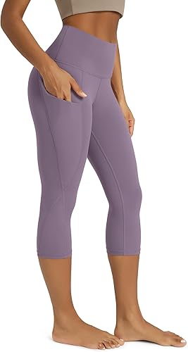 Miniatura 14 de ODODOS - Leggings capri de cintura alta para mujer con bolsillos, control de abdomen, no se transparentan, para entrenamiento atlético, running
