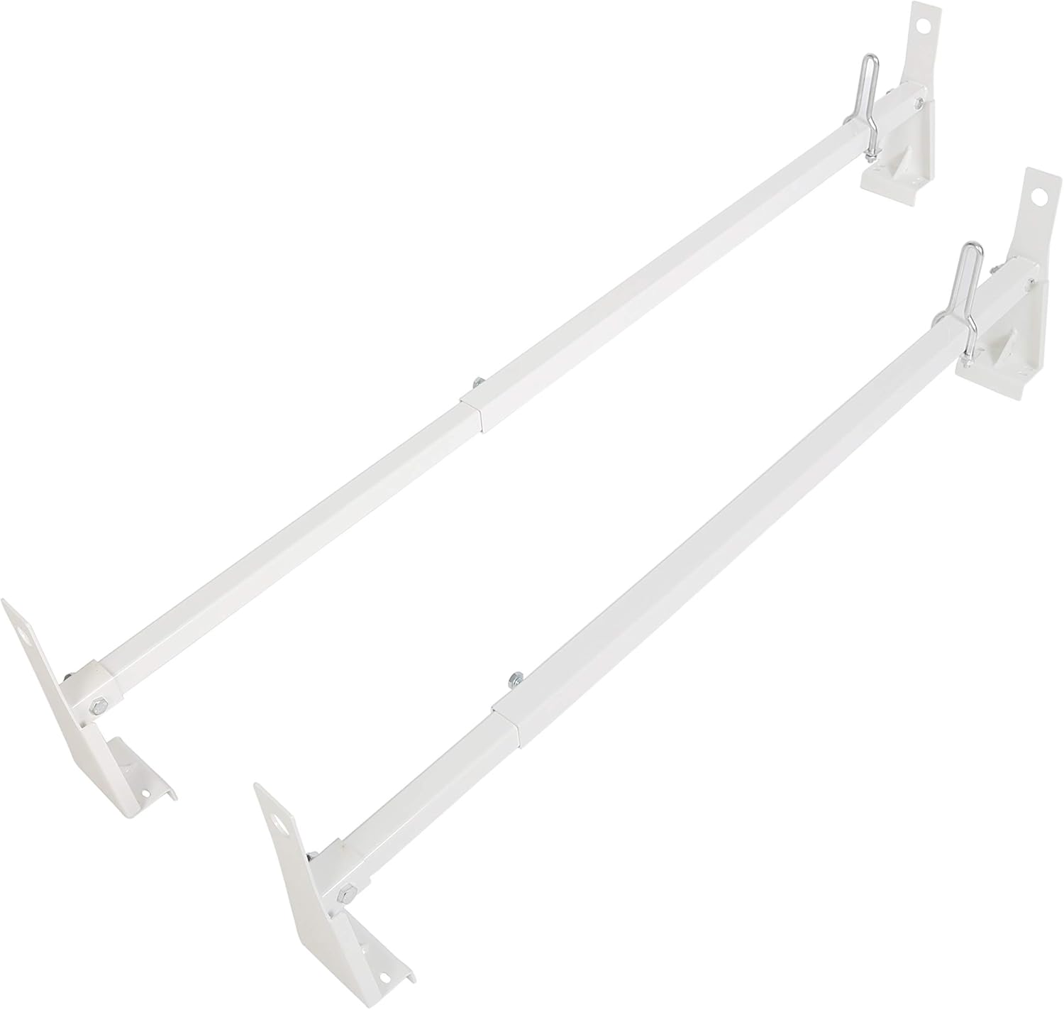 KUAFU Universal 41-77in Cargo Van Ladder Rack Roof Compatible with 2003-2017 Chevy Express GMC Savana 1999-2014 Ford E-Series White Adjustable 700LB