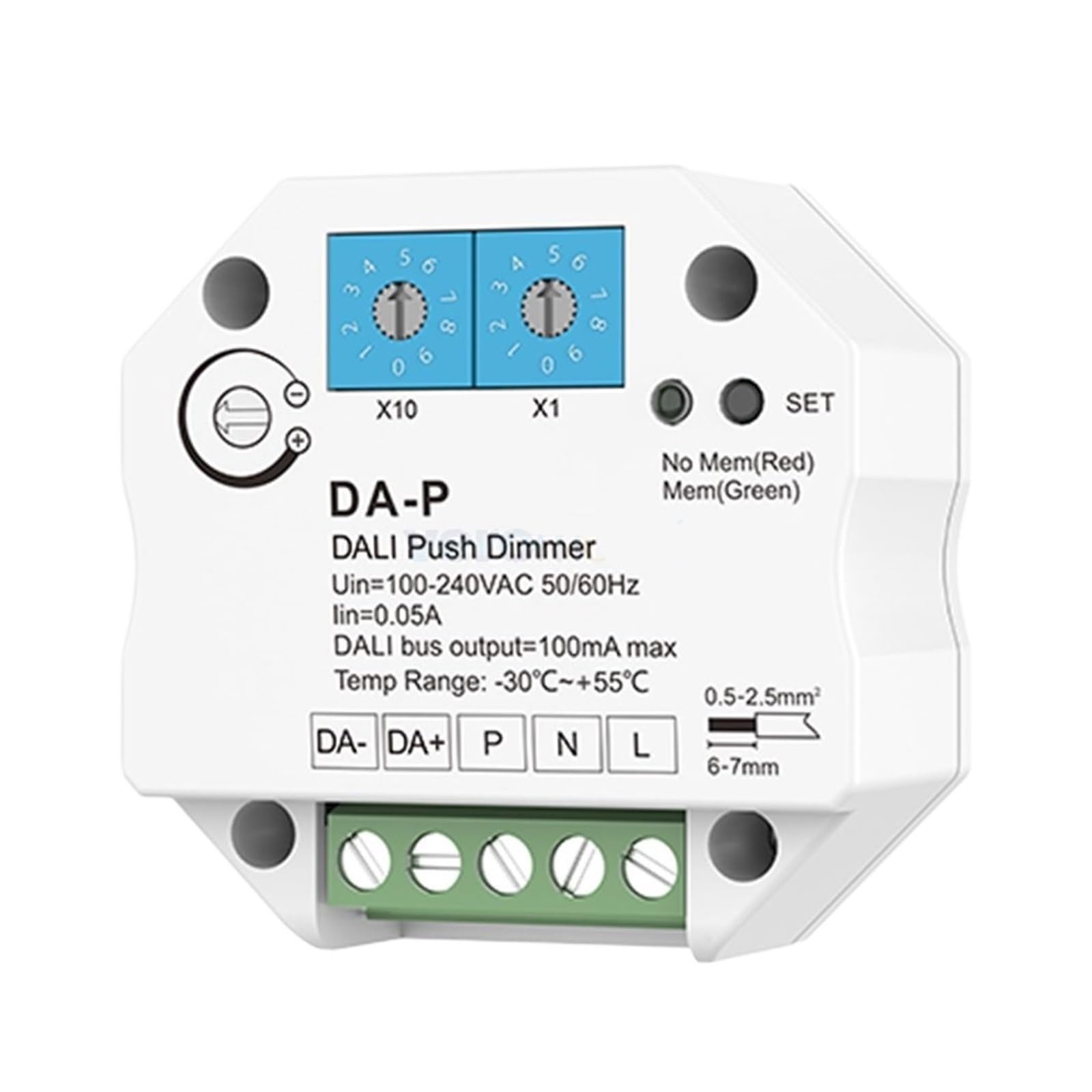 Atenuador LED DALI con regulación por pulsador y memoria de brillo inteligente