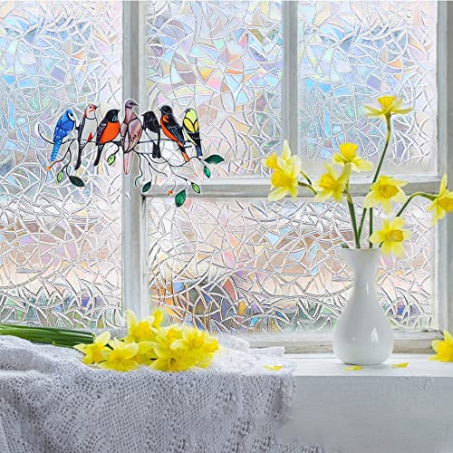 Bloss 3D Window Film Decorative Window Films Stained Glass Film Static Cling Window Film Window Cling No-Glue Heat Control Home Décor, 17.7 By 78.7 Inches #TOP3