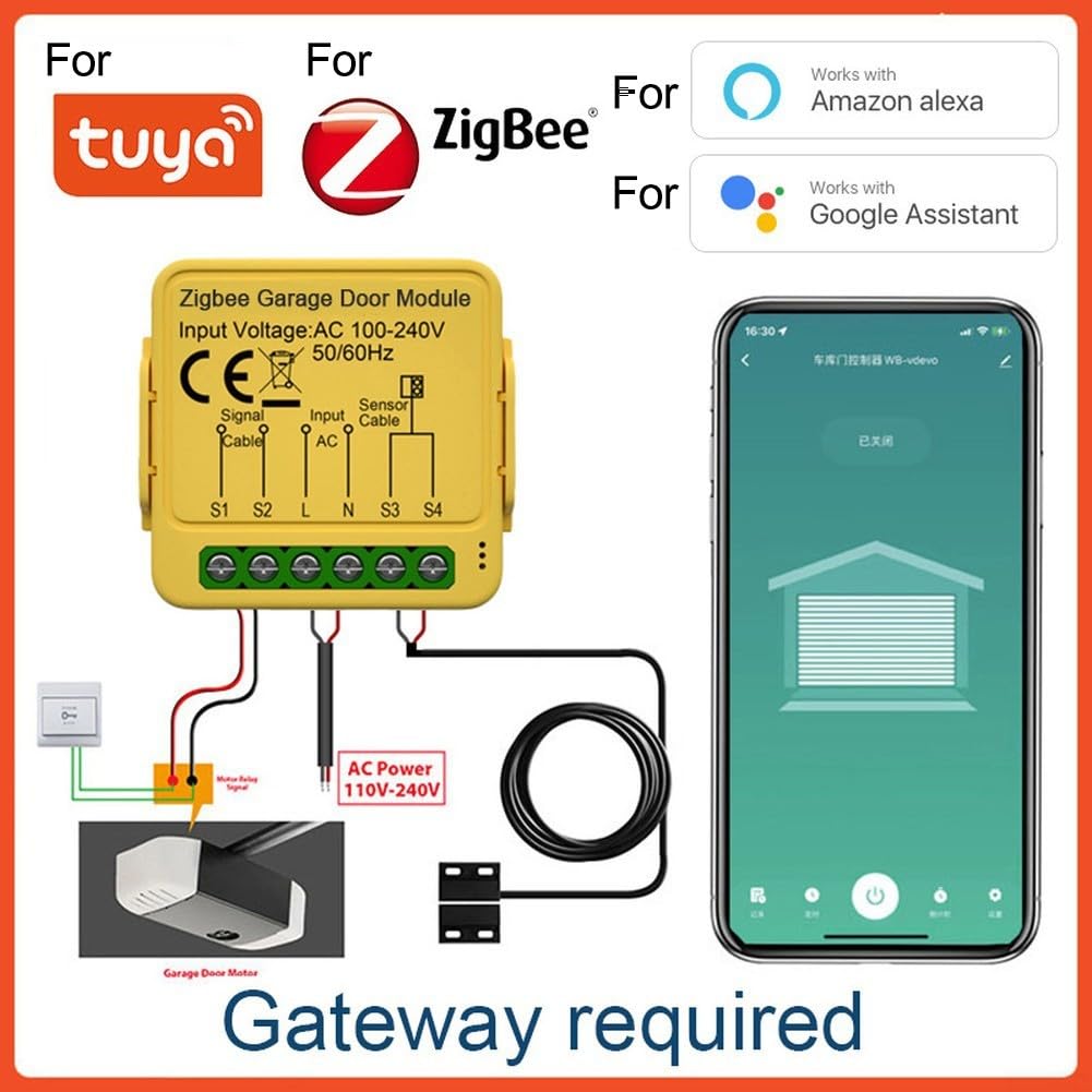 Für Smart Garage Controller AC DC Eingang Sprachsteuerung für Smart(Z) | Unterstützt AC- oder DC-Eingang, max. 8 W Last, ideal für kleine Motoren, Magnetventile, nicht für Wechselstromkreise