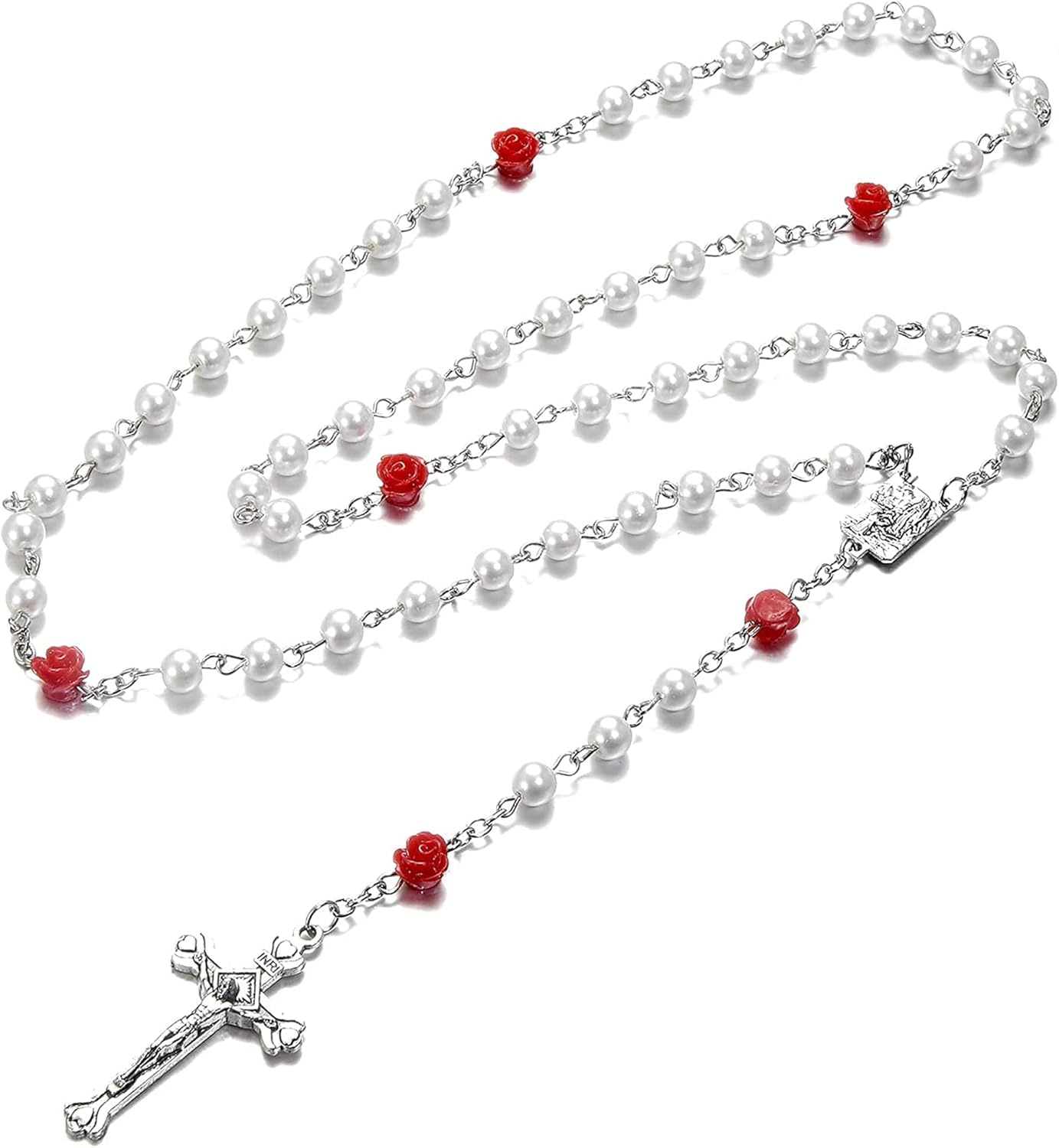 Rosary Beads Catholic Bulk for Women Men, Rose Our Father Beads with Jesus Christ Crucifix Cross First Communion Confirmation Gifts-6 Packs - Image 7