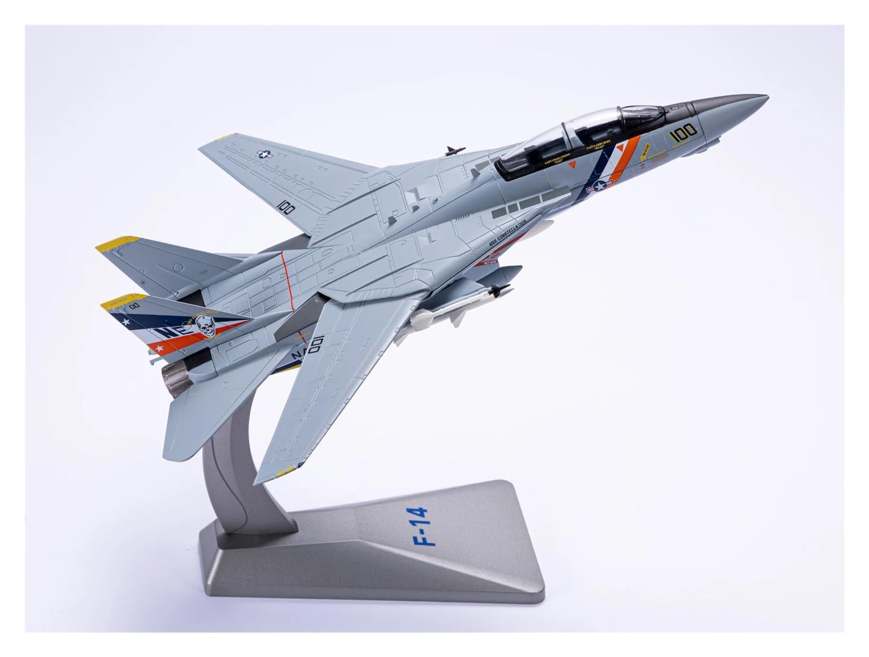Maquette d'avion F14 Tomcat en métal pour décorer un bureau de passionné d'aviation