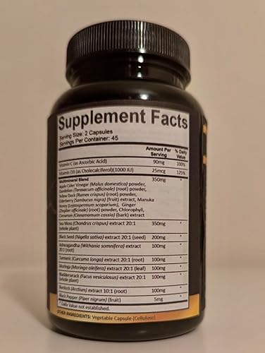 Miniatura 4 de Adndale Cápsulas de jengibre Ashwagandha de aceite de semilla negra de musgo marino, cápsulas de musgo marino con aceite de semilla negra,