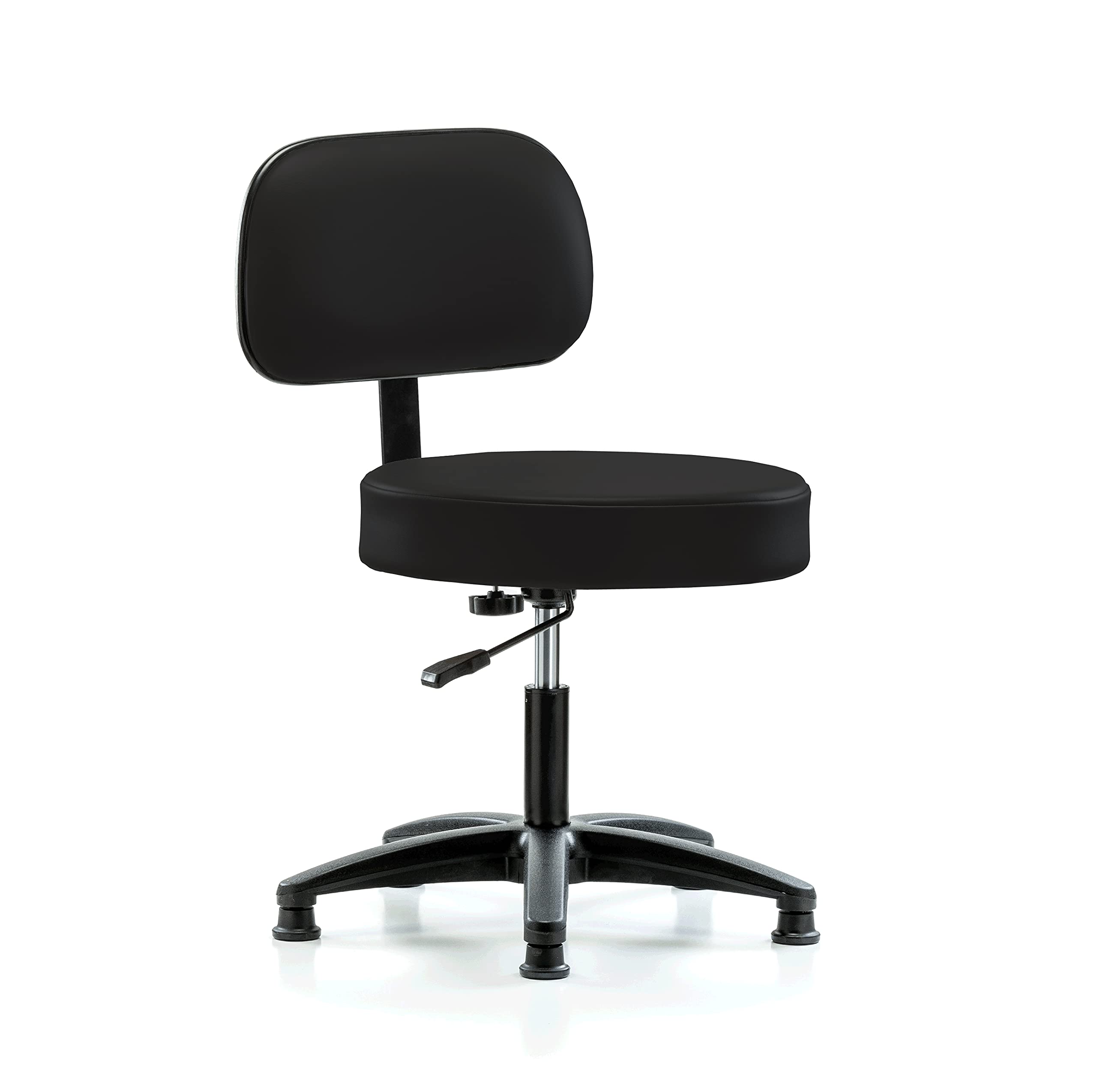 Perch Basic Exam Stool, Glides, 18.5-24", Black Vinyl