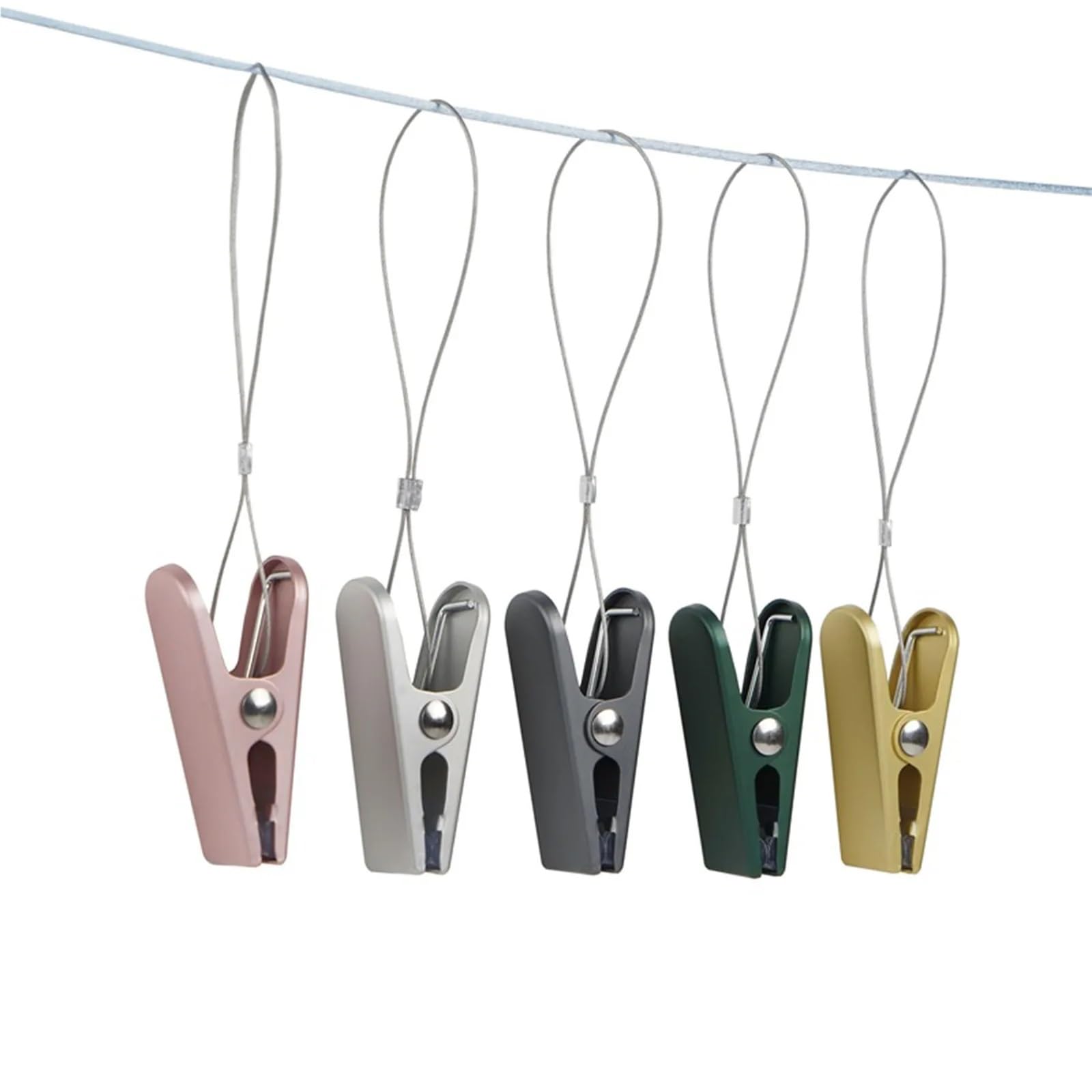 Wäscheklammern mit Federöffnung, stabiler Clip und Tropfen, Wäscheklammern für Camping, Zelte, Heimdekoration für Decken, Socken, 40 Stück (Roségold)