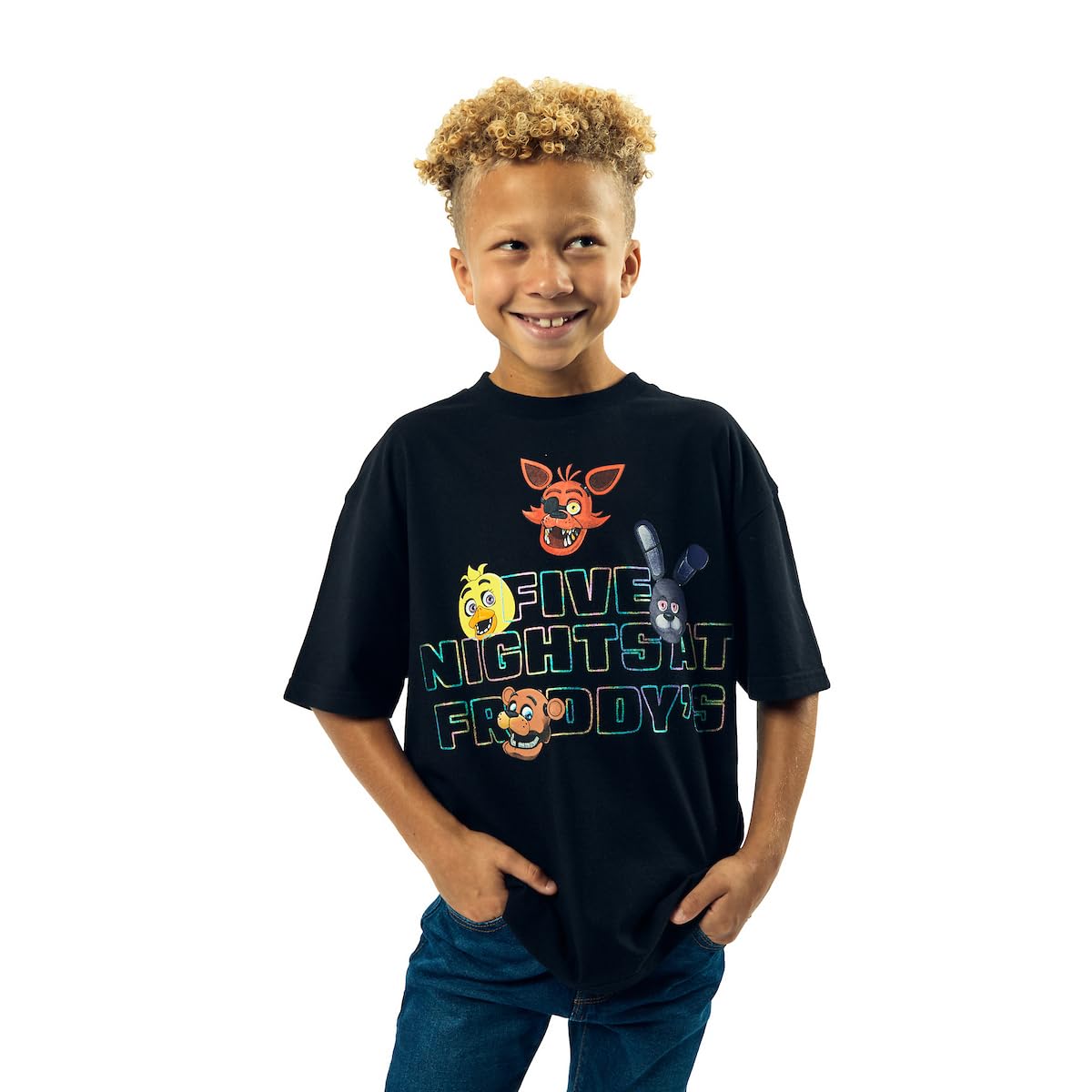 Five Nights at Freddy's Character Art - Juego de 2 camisetas de manga larga y manga corta para niño