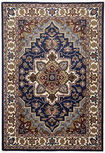 Sigillo: Rugmark. THEKO - Tappeto di marca HERIZ, 160 x 230 cm, colore: Blu