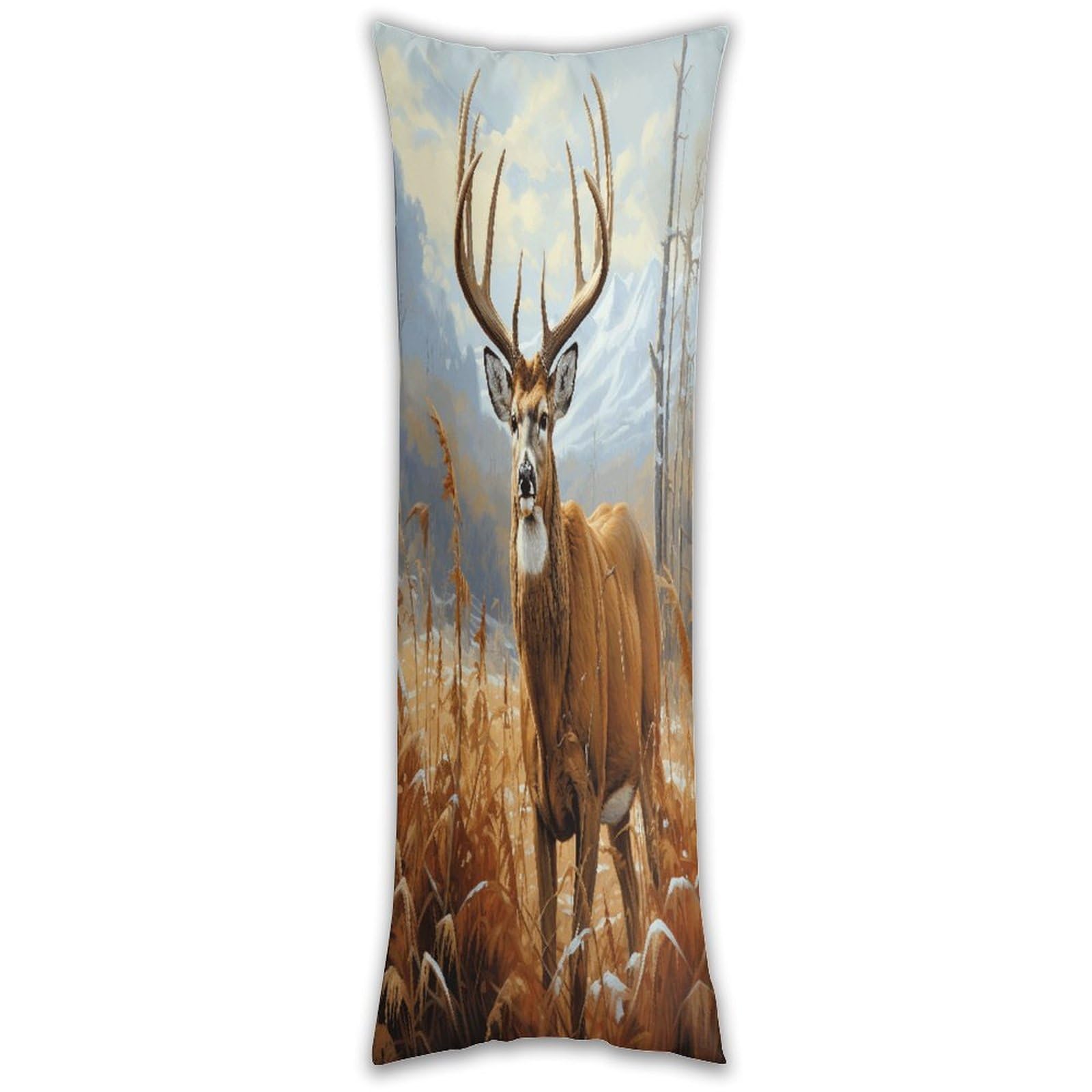 Buck Deer Pillow Cases Breathable Vertical Long Pillowcase Body Pillowcase with Hidden Zipper Closure Soft and Cozy Pillow Cover 20x54 Inches for Bedroom Couch