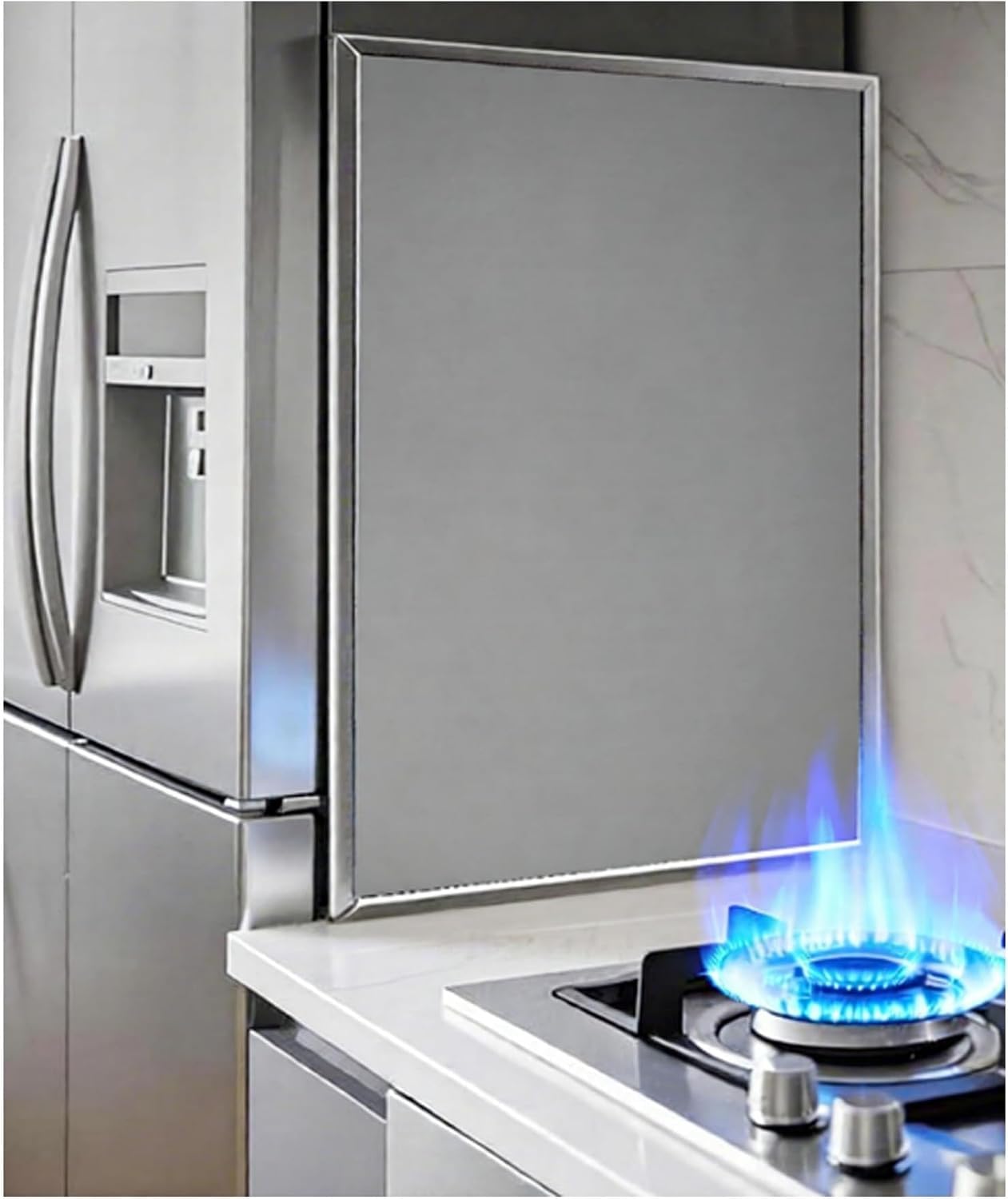 Tapis Ignifuge pour poêle, écran Thermique pour hotte de cheminée, Panneau Isolant pour réfrigérateur (60x40cm)