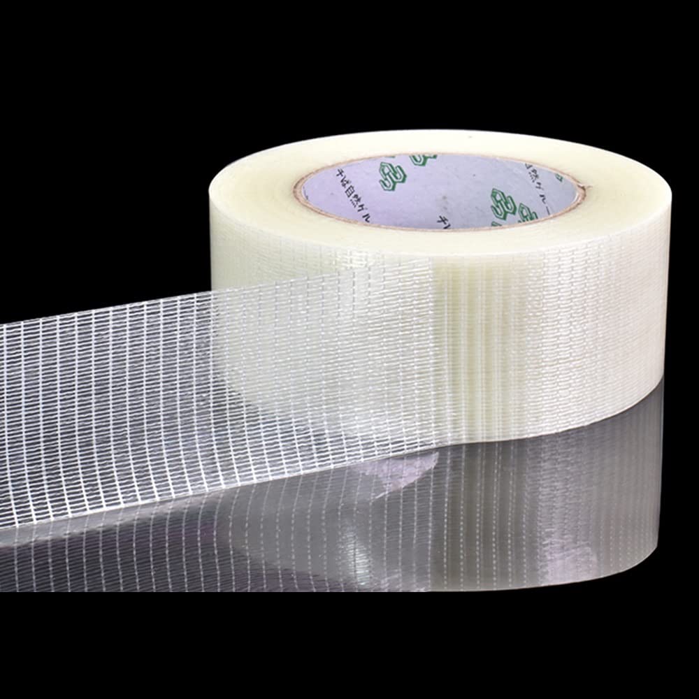 Cinta de una Cara Cinta de Fibra de Malla de Alta viscosidad, Malla Fuerte, Cinta de una Cara Resistente al Desgaste, Fibra de Vidrio, Cinta Reforzada, 25 M(40mm)