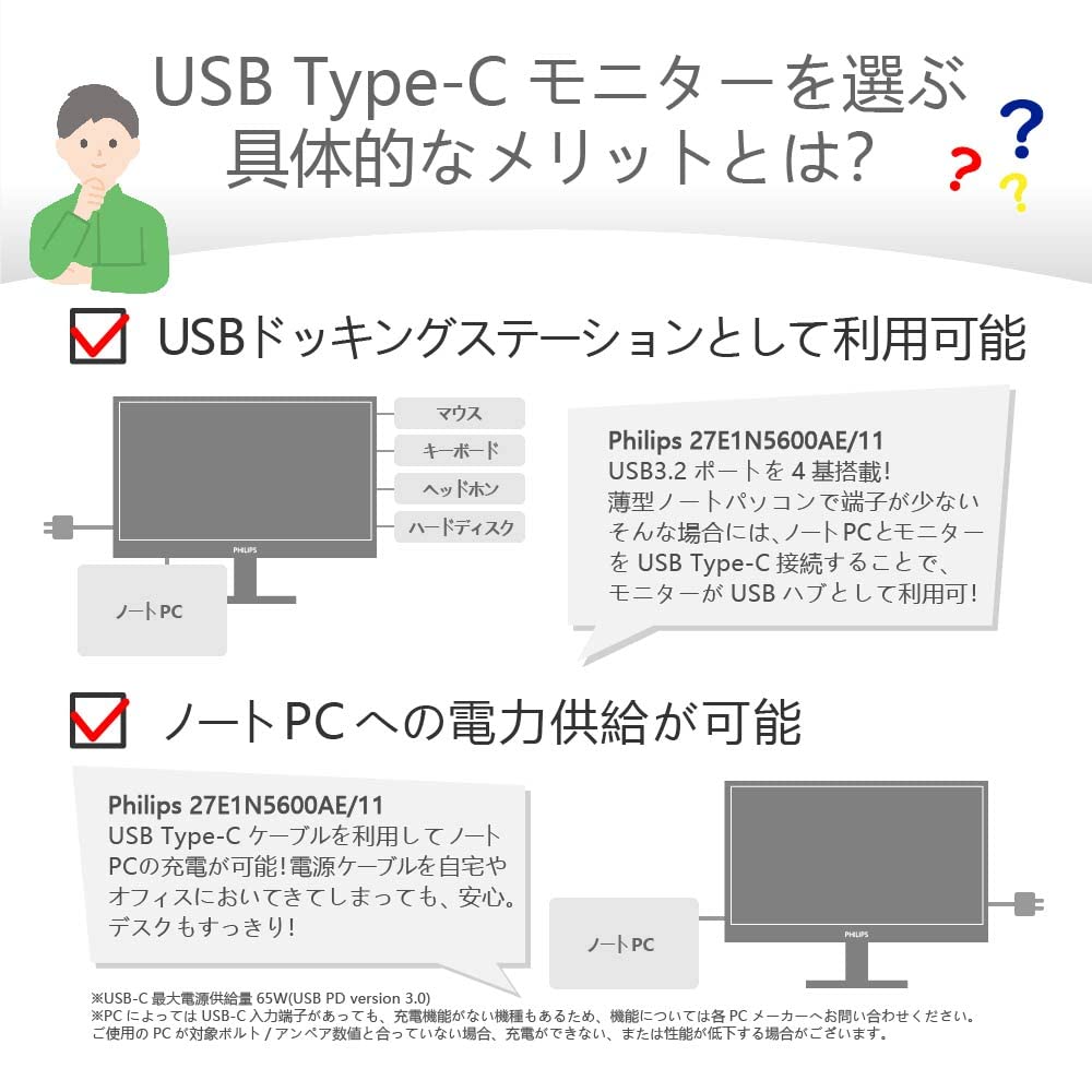 Amazon.co.jp: PHILIPS モニターディスプレイ 27E1N5600E/11 (27インチ