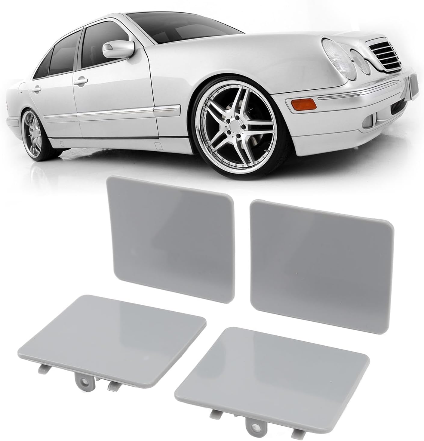 Acouto 4PCS Side Skirt Rocker Panel Plug Set 2106987030 Front Left Or Right Rocker Panel Trim Plug Replacement for Benz E320 E430