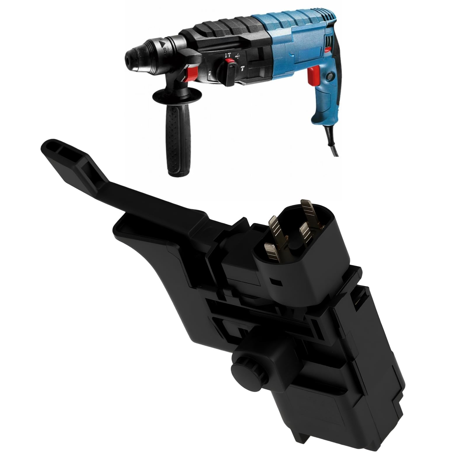Commutateur de Marteau Noir Compatible avecBosch GBH 2-24 DFR GAH 500 DSR GBH 2 SR