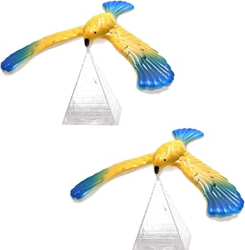 2Pcs Balancing Eagle, Balancing Bird Balance Eagle Wingspan with Pyramid Stands, Balancing Bird for Finger, Balance Eagle Physics and Science Ornament, Bird Balance Finger Ornament for Party