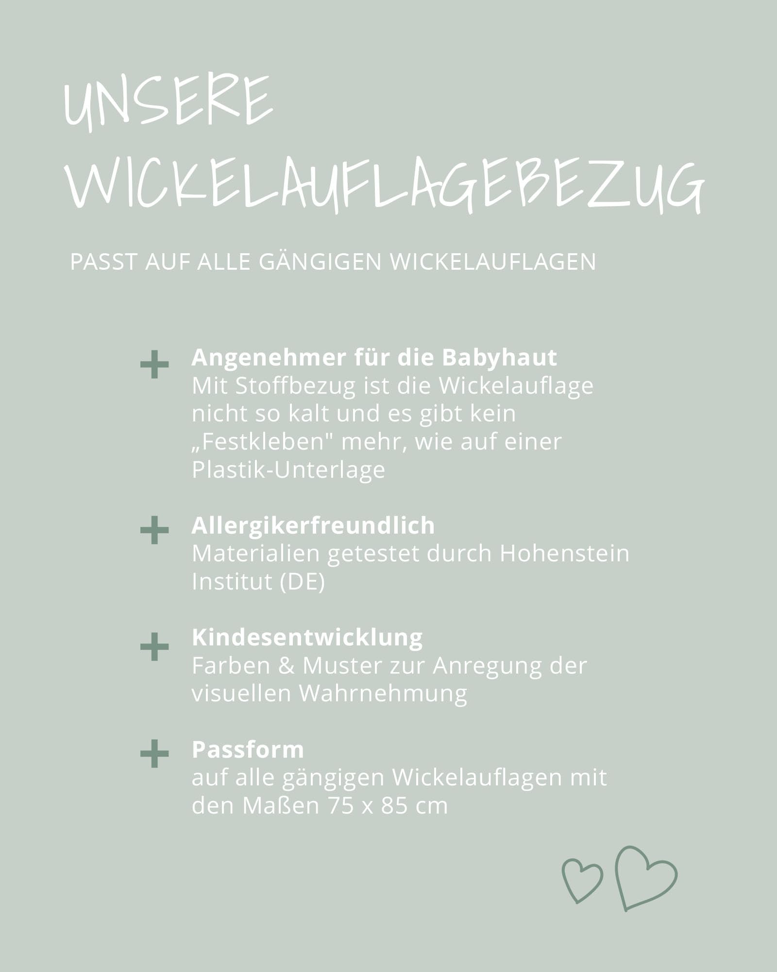 ULLENBOOM ® Wickelauflagenbezug 75x85 cm Märchenwald (Made in EU) - abnehmbarer Bezug für Wickelauflage 85x75, Baby Überzug für Wickelunterlage aus Baumwolle, Wickelbezug für Wickeltisch