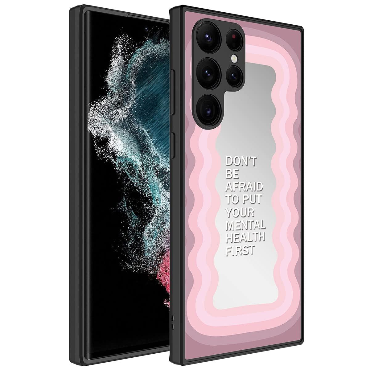 Zore Galaxy ile uyumlu S23 Ultra Kılıf Aynalı Desenli Kamera Korumalı Parlak Zore Mirror Kapak Ayna